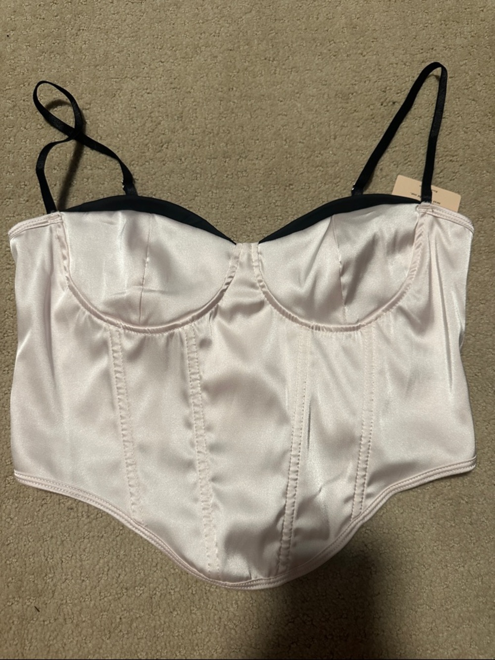 SHEIN Pink Satin Corset Top